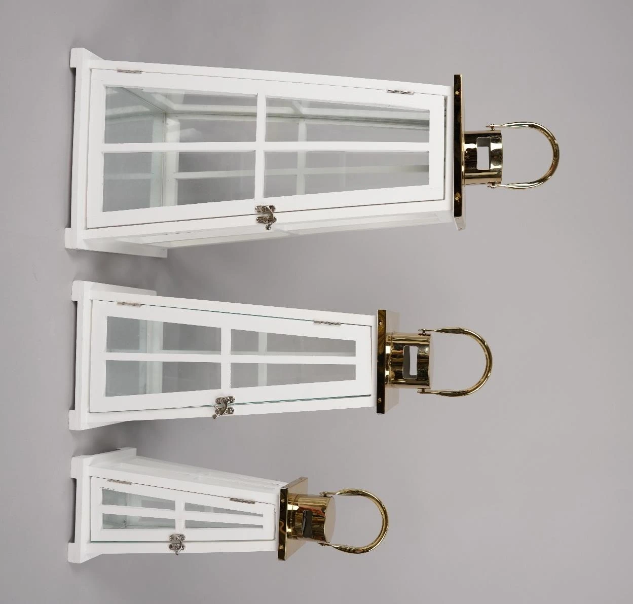 Metal & Wooden Taper Lantern Set of 3 27x27x58, 20x20x50, 14x14x36